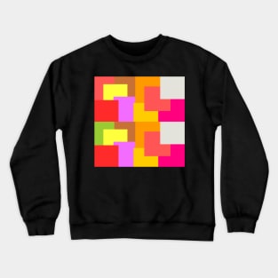 Bright colors abstract overlapping squares tiles pattern Crewneck Sweatshirt